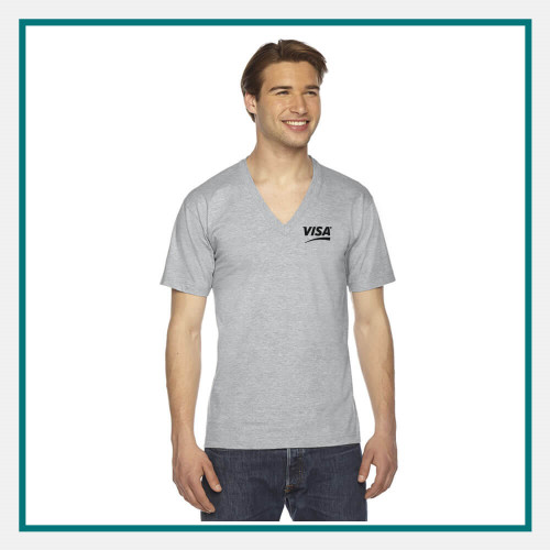 American Apparel Unisex  Fine Jersey V-Neck T-Shirt - Silkscreened