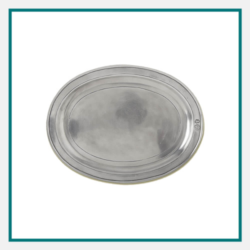 MATCH Pewter Oval Incised Tray Custom
