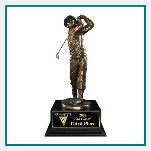 Origins Small Bronze Joe Mead Trophy Engraved Logo