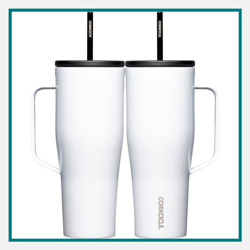 Corkcicle, 24oz Tumbler with Stainless Steel Straw, White