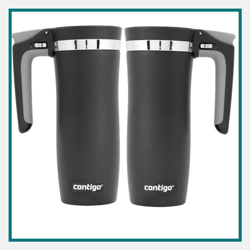 Contigo 16 Oz Handled AUTOSEAL Stainless Steel Travel Mug with Easy-Clean Lid Laser Engraved