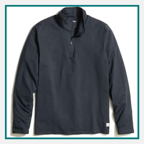 Marine Layer Re-Spun Sport Quarter Zip Pullover Embroidered Logo