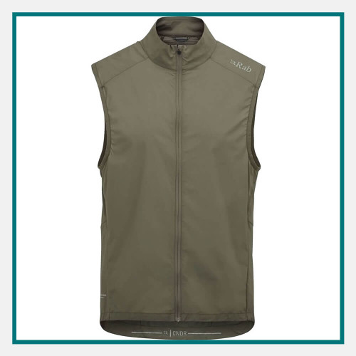 Rab Cinder Windveil Biking Vest Custom Embroidery