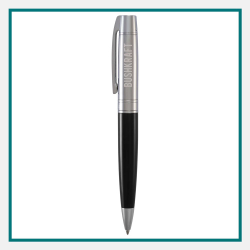 Sheaffer 300 Glossy Black and Chrome Ballpoint Pen Custom Engraved