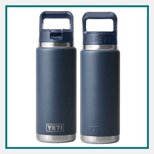 YETI 26 Oz Rambler Color-Matched Straw Cap Custom Logo