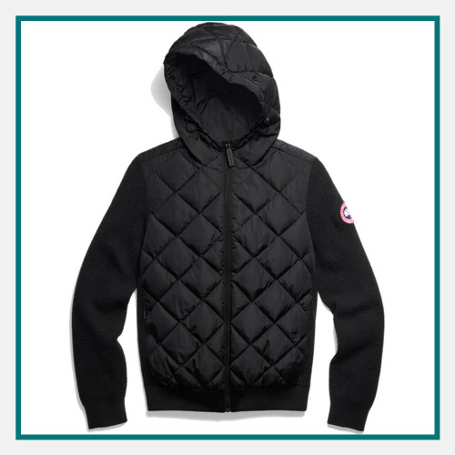 Canada Goose Hybridge Quilted Knit Hoodie Custom Embroidery