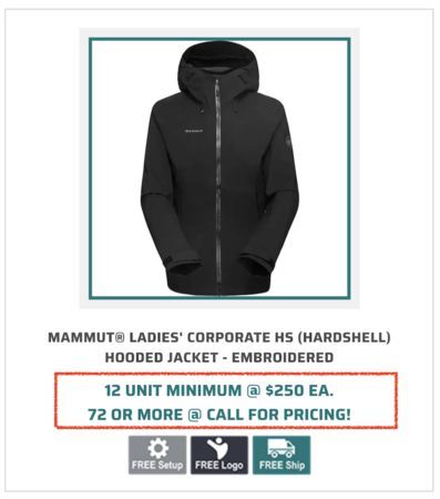 MAMMUT® Ladies' Corporate HS (HardShell) Hooded Jacket.