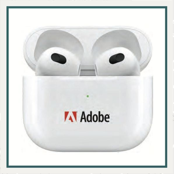 Apple AirPods 3rd Gen with Lightning Charging Case, direct print logo, perfect for corporate holiday gifts for clients.