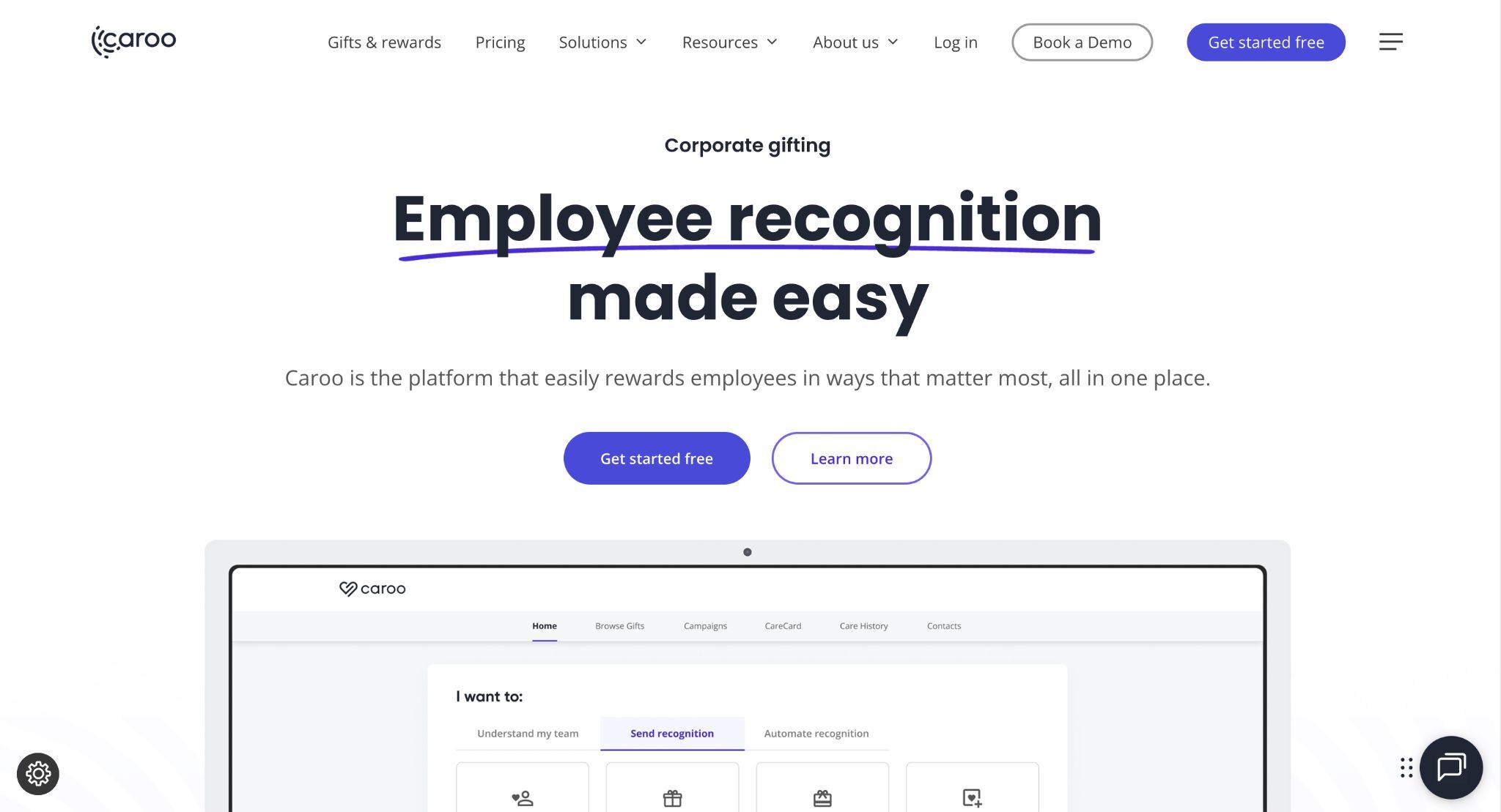 screenshot of CAROO's website. one of the top corporate gifting companies