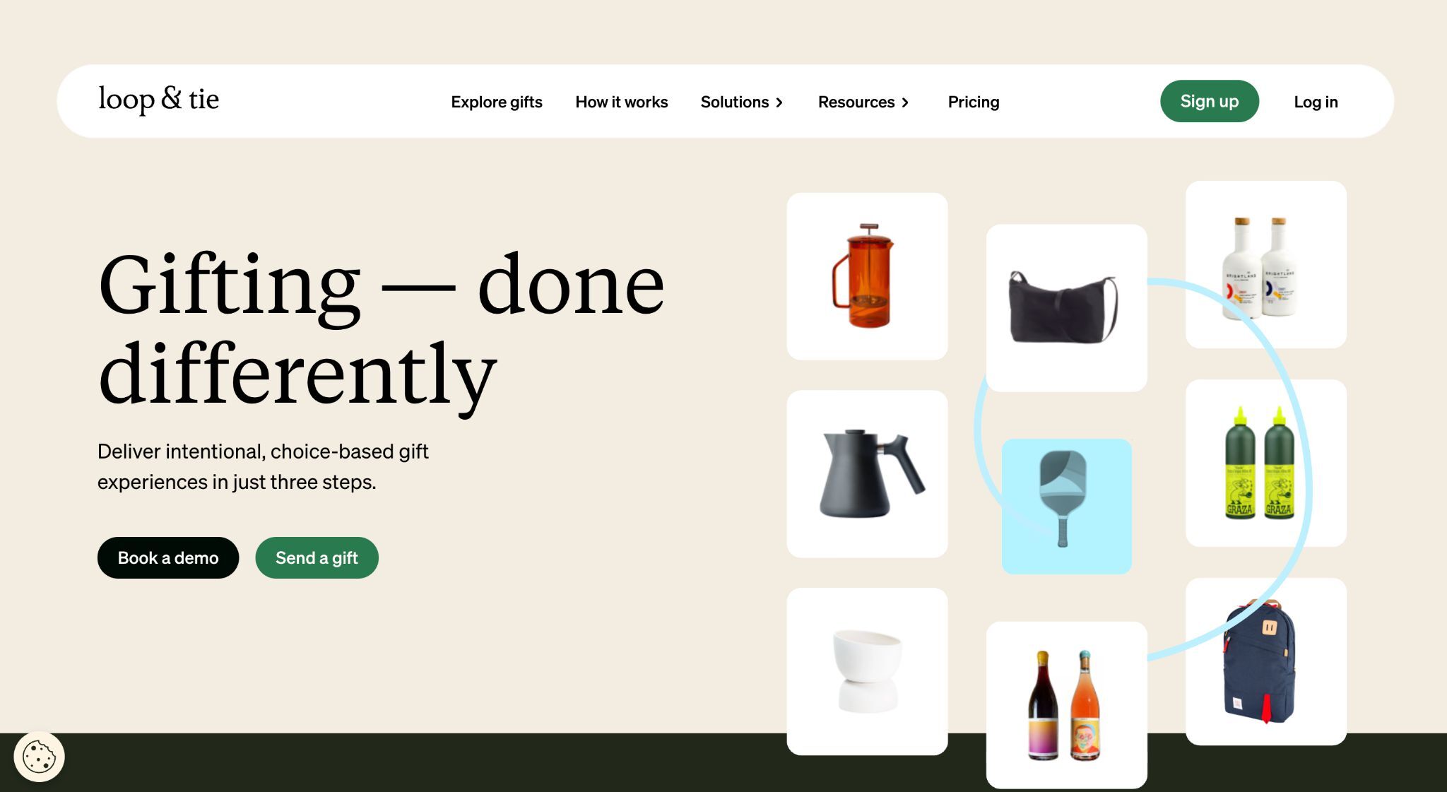 Screenshot of LOOP & TIE's website.