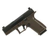 Discontinued Dusk 19 w/Black Slide, Brown Frame, Black Std. Barrel, NF Lower 1/3 Sights, Flat Trigger