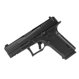 DUSK 19 w/Blk Slide and Blk Frame, Blk barrel, Ameriglo Steel sights and flat trigger