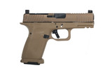 TimberWolf 19 w/Blk Monsoon Tactical Ported Slide and Coyote Tan Frame, Blk barrel, NF Stealth sights and flat trigger