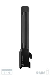 AlphaWolf Barrel For Glock 19 9mm Threaded 1/2 x 28