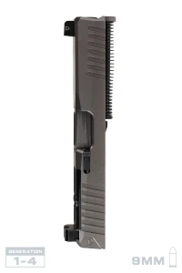 Dusk Slide Glock 19 9mm, Gen3, RMR, Graphite Gray Slide, GG Barrel, Complete Upper