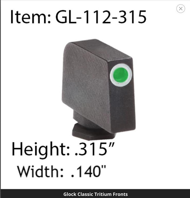 AmeriGlo Night Front Only .140 Wide .315 Tall