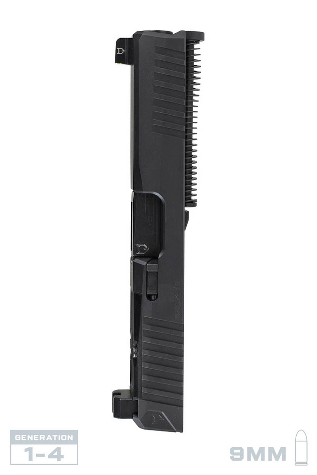 Dusk Slide Glock 19 9mm, Gen3, RMR, Black Slide, BLK N Barrel, Complete Upper