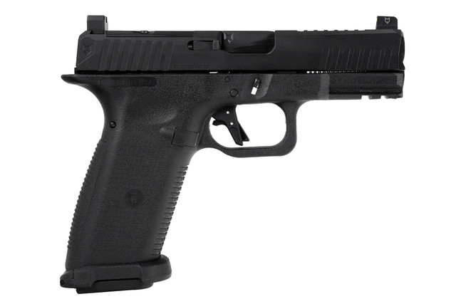 TimberWolf 19+ w/Black Slide, Black Frame, Black Std. Barrel, NF Lower 1/3 Sights, Flat Trigger