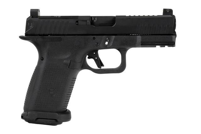 TimberWolf 19 w/Black Slide, Black Frame, Black Std. Barrel, NF Lower 1/3 Sights, Flat Trigger