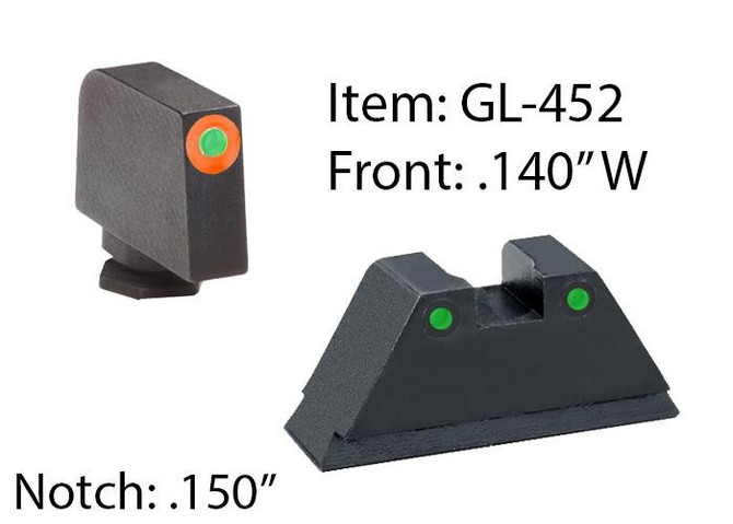 Ameriglo Spartan Operator Set- Green Rear w/ Green and Orange Front