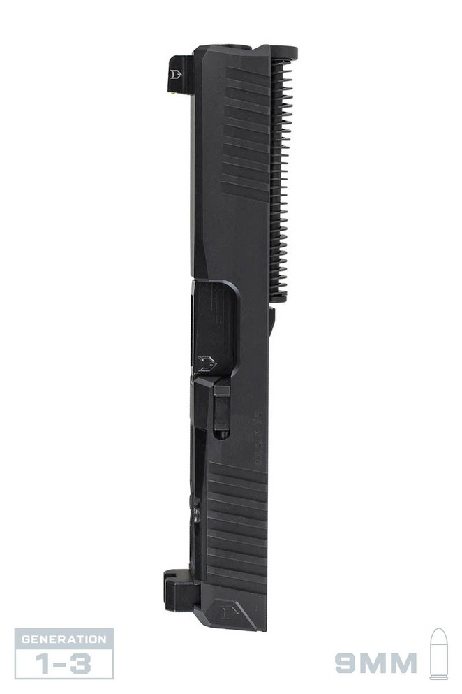 Dusk Slide Glock 19 9mm, Gen3, RMR, Black Slide, BLK N Barrel, Complete Upper