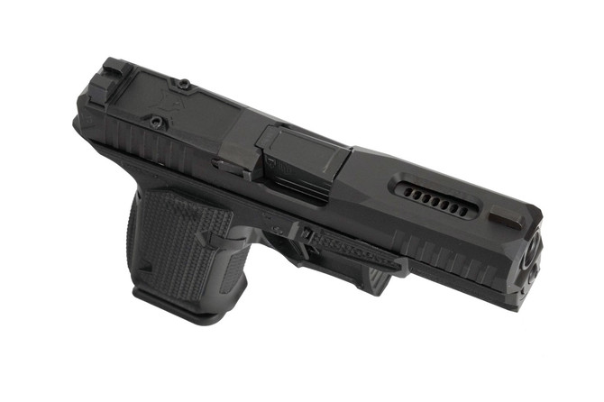 DUSK 19 w/Blk Monsoon Tactical Ported Slide and Blk Frame, Blk barrel, Ameriglo Steel sights and flat trigger
