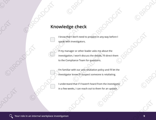 Your role in investigations (mini-module)