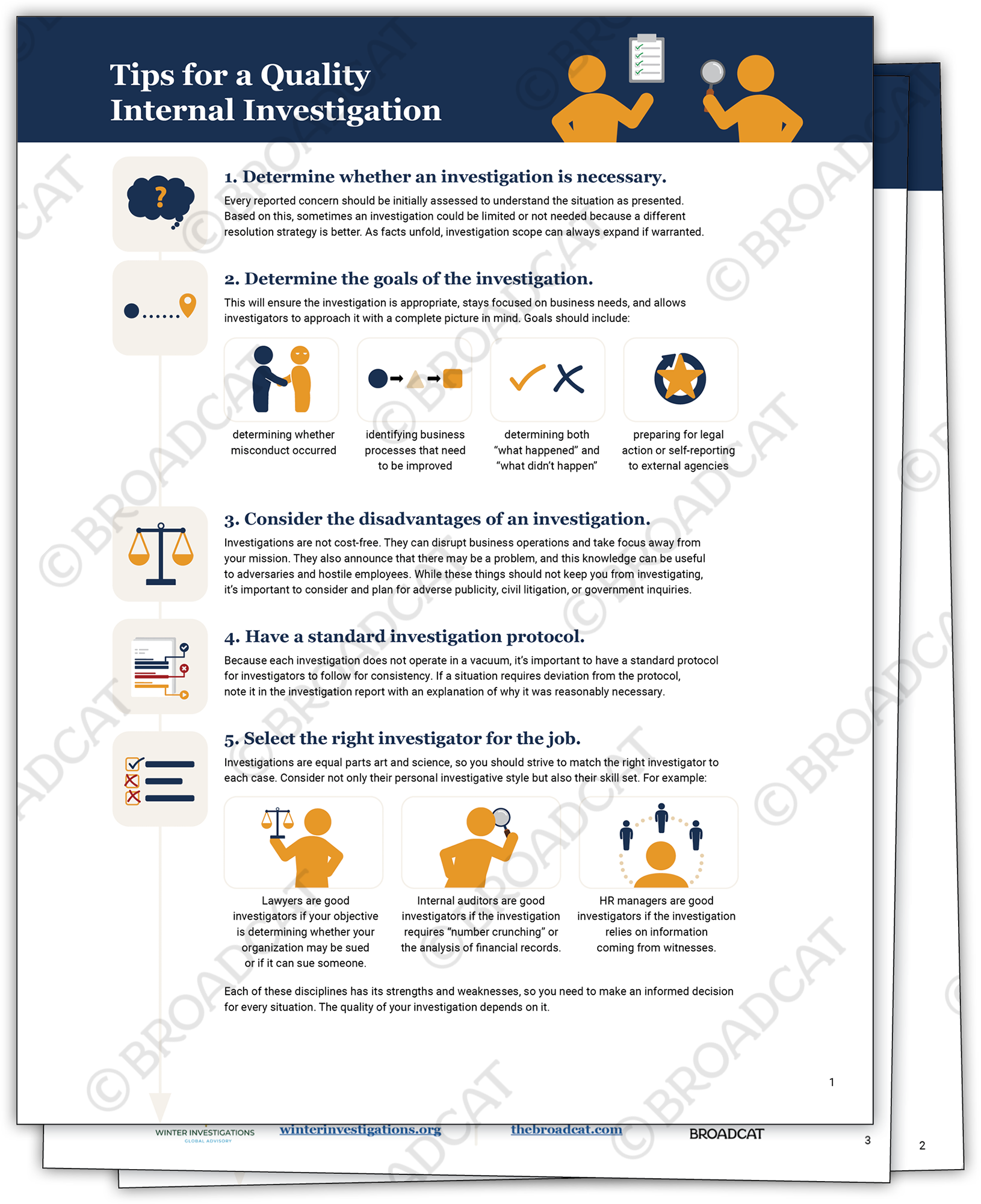 Tips for a quality investigation