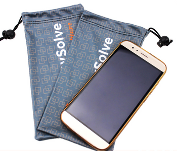 Dye Sublimated Microfiber cell phone & Eyeglass Drawstring Pouch