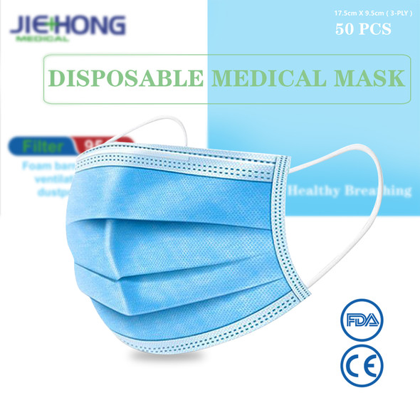 3-Ply Disposable Face Masks  - BFE 95% - IN STOCK