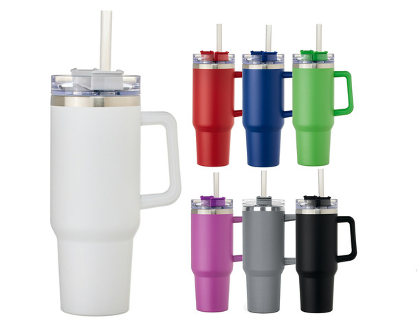 Tampa 40oz Double wall SS vacuum Mug & Straw with Twist Closure