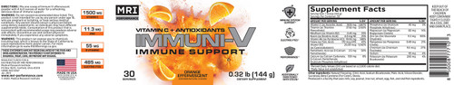 MRI Performance Immuni-V Immune Support Orange Effervescent Powder Label MRI Performance Immuni-V Immune Support Orange Effervescent Powder Label