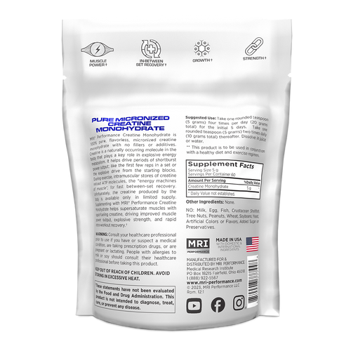 MRI Performance Creatine Monohydrate 300g Back MRI Performance Creatine Monohydrate 300g Back