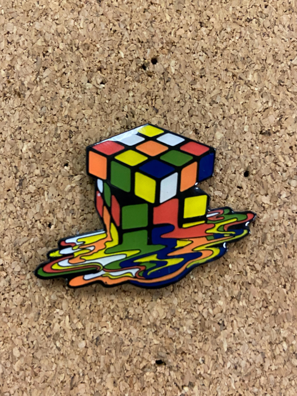 Half Melted Rubik S Cube Pin Half Melted Rubik S Cube Pin