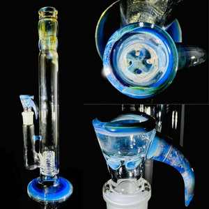 Benwa glass grid perk bong 