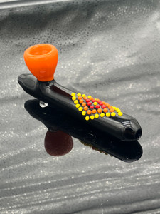 Turtletime glass Ceremonial pipe orange, and yellow
