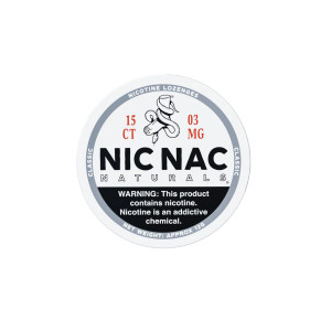 Nic Nac Naturals Classic 3mg lozenge - smooth unflavored nicotine - biodegradable can