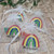 Rainbow teacher keyring bag tag