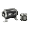 DeatschWerks Stainless Steel 8AN 100 Micron Universal Inline Fuel Filter Housing Kit (70mm) - 8-03-070-100K