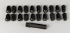 20 Lug Nuts 12mm x 1.50 Small Diameter Black Chm