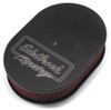 Edelbrock Air Cleaner Victor Series Oval Aluminum Top Cloth Element 11 875In X 8 25In X 3 75In Black - 42203