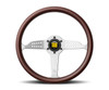 Grand Prix Steering Wheel Wood/Brushed Silvr