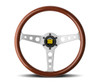 Indy Steering Wheel Wood/Brushed Silver