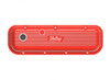 Holley Vintage Series Finned Valve Covers - BBC - Holley Red Machined (HOL-1241-303)