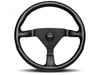 MOMO 3-Spoke Monte Carlo Series Black Leather Steering Wheel 350mm with Yellow Stitch (MOM-MCL35BK5B)