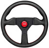 MOMO MCL35AL3B - 3-Spoke Monte Carlo Series Alcantara Leather Steering Wheel with Red Stitch (MOM-MCL35AL3B)