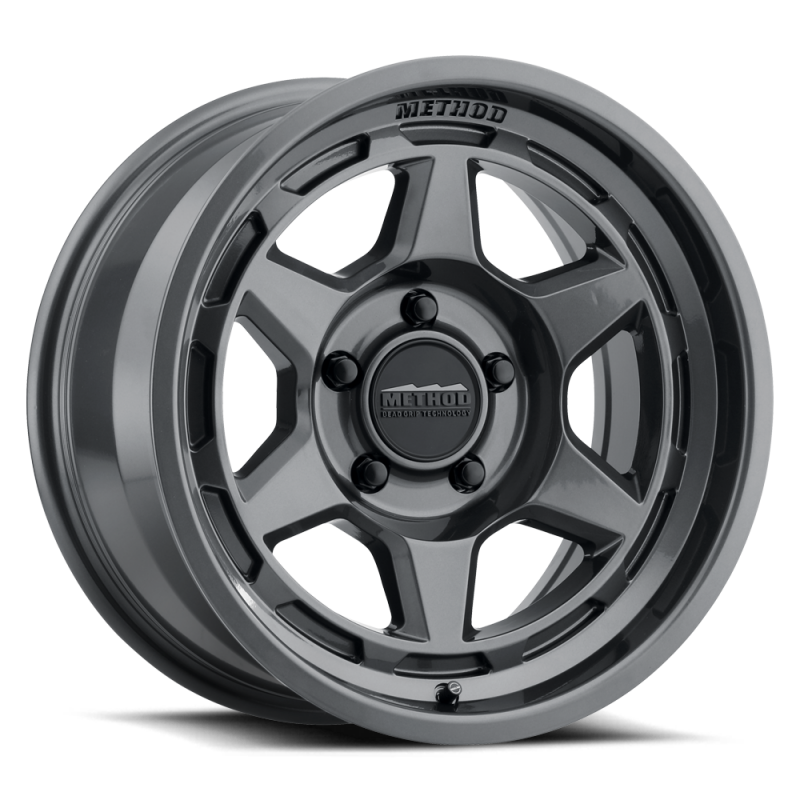 Method MR708 Bead Grip 17x8.5 / 0mm Offset / 5x5 BP / 71.5mm CB - Gloss Titanium - MR70878550800 Photo - Close Up