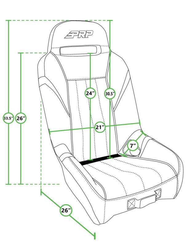 PRP GT/S.E. Suspension Seats Kit for Honda Talon (Pair) - Black - A5701-PORXP-C66-201 Photo - Close Up