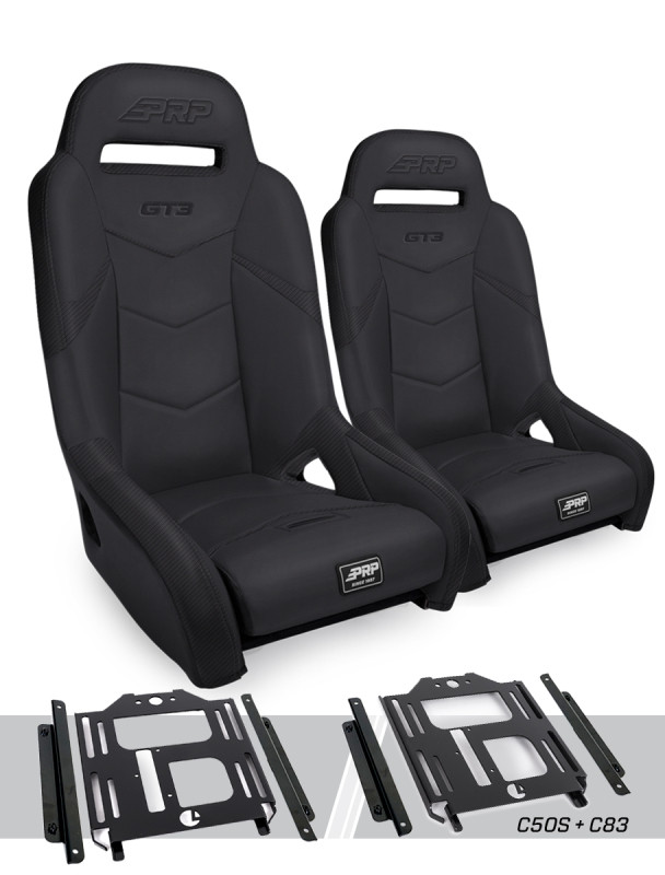 PRP Polaris RZR 570 GT3 Suspension Seats Kit (Pair) - Black - A7301-PORXP-C50S-201 Photo - Primary