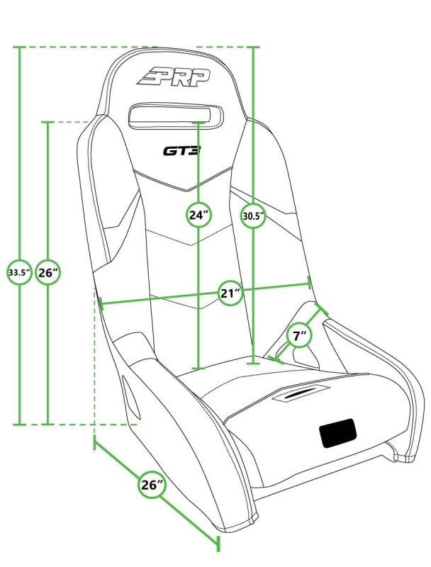 PRP Honda Talon GT3 Suspension Seats Kit (Pair) - Black - A7301-PORXP-C66-201 Photo - Close Up